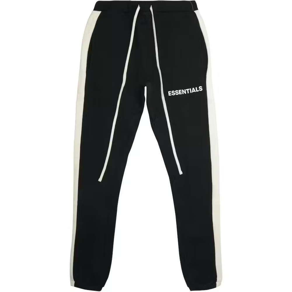 Fear Of God Essentials Side Stripe Sweatpants in Black & White. Size Men’s Large
